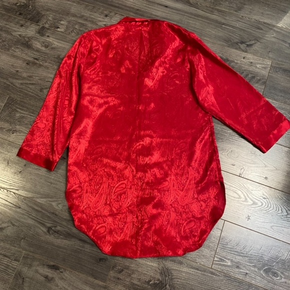 Vintage lingerie night dress button up nightie paisley - Picture 3 of 5